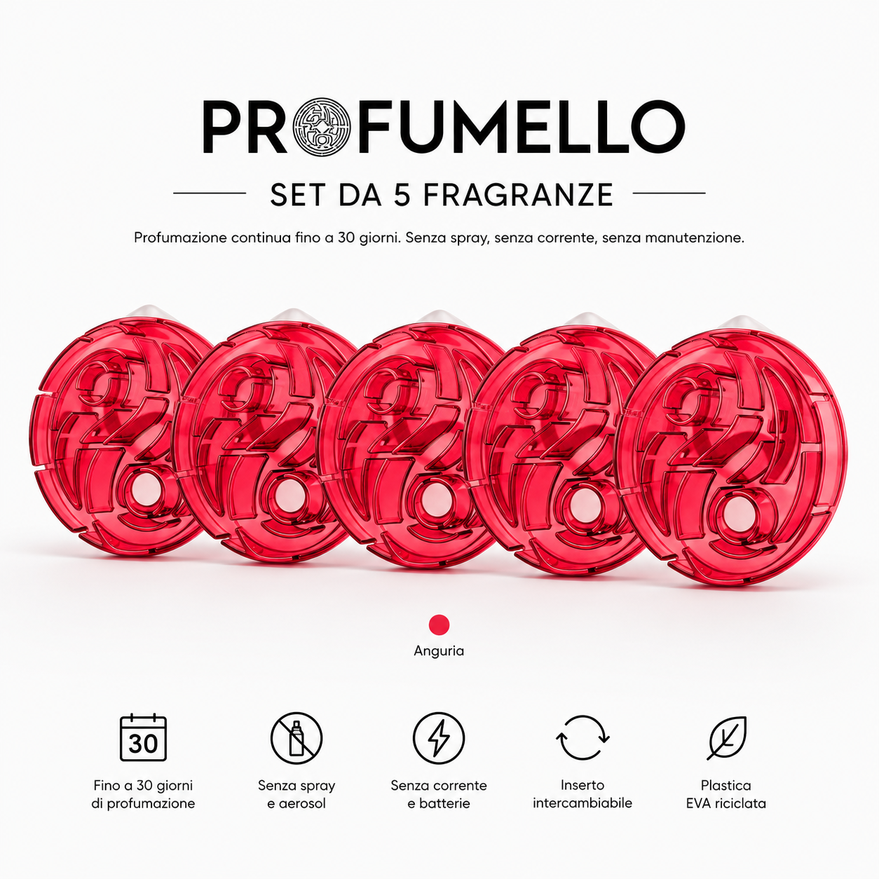 Set da 5 Anguria | Profumatore Adesivo Profumello 5 Mesi